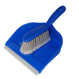 Dustpan Set with Hand Brush/Small Cleaning Brush and Shovel Large Capacity for Cleaning in Home, Car, Office/Hand Brush and Hand Holder (Blue)