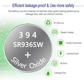 UOGTNON 394 SR936SW Watch Battery 1.55V Silver Oxide Button Cell (20-Pack)