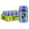 Popwell Blackberry Lime Better-For-You Prebiotic Soda, with 6g Fiber, 1g