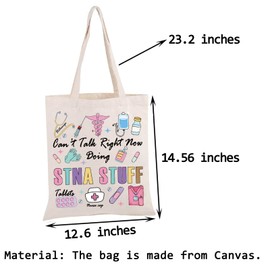 PWHAOO State Tested Nursing Assistant Tote Bag Can’t Talk Right Now Doing STNA Stuff Tote Bag Nurse Appreciation Gift (STNA Stuff TOTE)