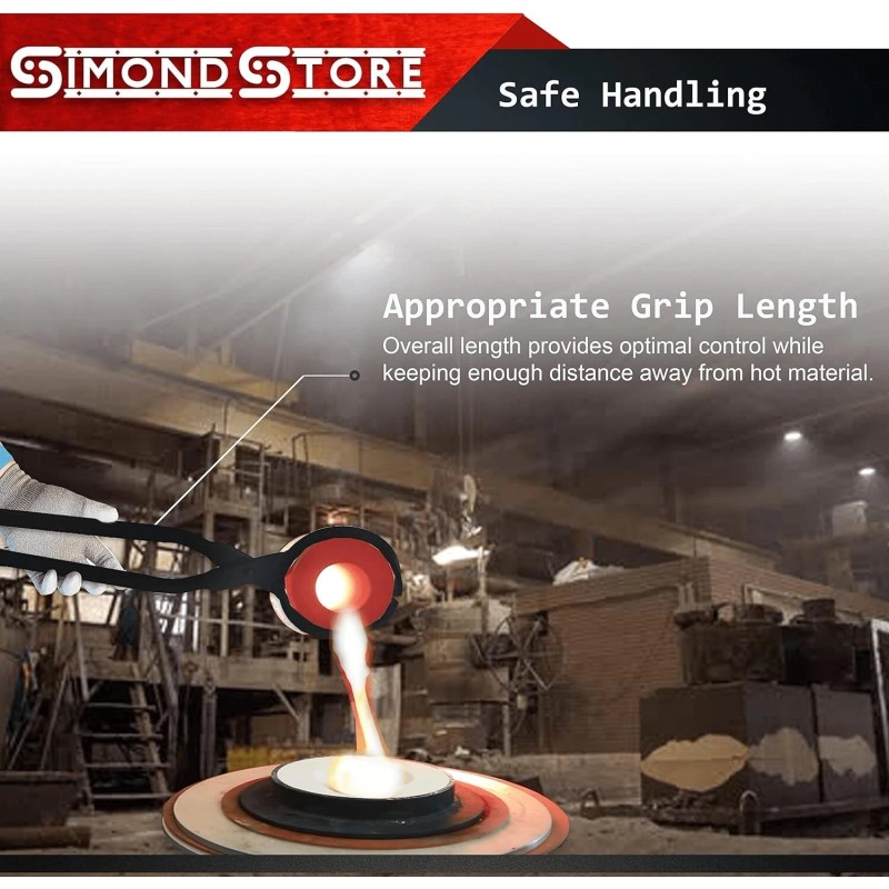 SIMOND STORE 27" Foundry Crucible Flask Tongs 4" Dia Refining