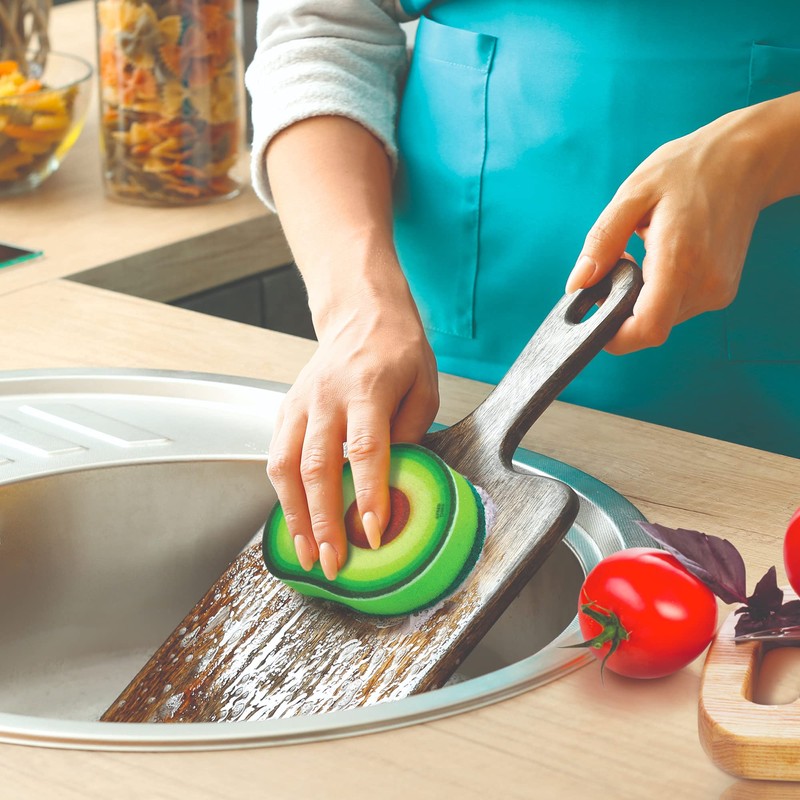 Genuine Fred JUST RIPE-Avocado Sponge, Measures 2.7" by 4.3", Green