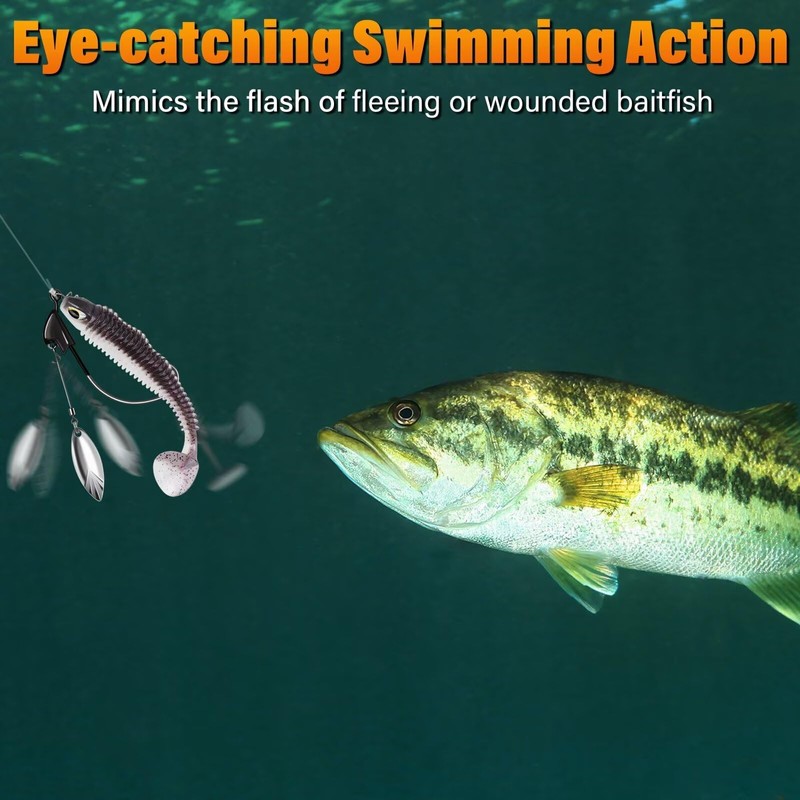 Dovesun Weighted Swimbait Hooks Underspin Weighted Fishing Hooks Weedless Worm