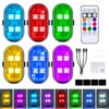 6PCS Wireless LED Lights with Remote Control, Upgraded 4LEDs 8