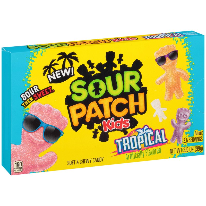 Sour Patch Kids Sweet and Sour Gummy Candy, Tropical, 3.5