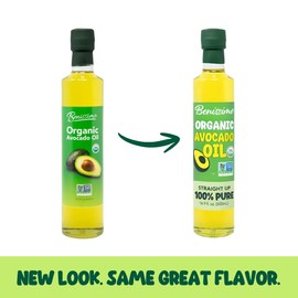 Benissimo 100% Pure Organic Avocado Oil – Cold-Pressed, Non-GMO, Allergen-Free Cooking Oil, 16.9 Fl Oz | Perfect for Sautéing, Frying, Baking & Salads