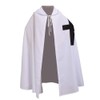 BLESSUME Medieval Knights Templar Hospitaller Hooded Cape (White 2)
