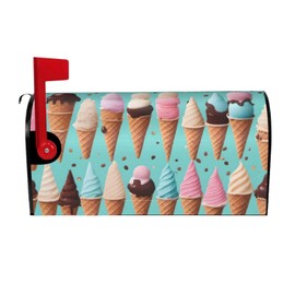 YYHWHJDE letterbox Cover Waterproof Oxford Cloth Accommodates Standard Size or Large Size mailboxes Ice Cream Cones Pattern 21x18 in