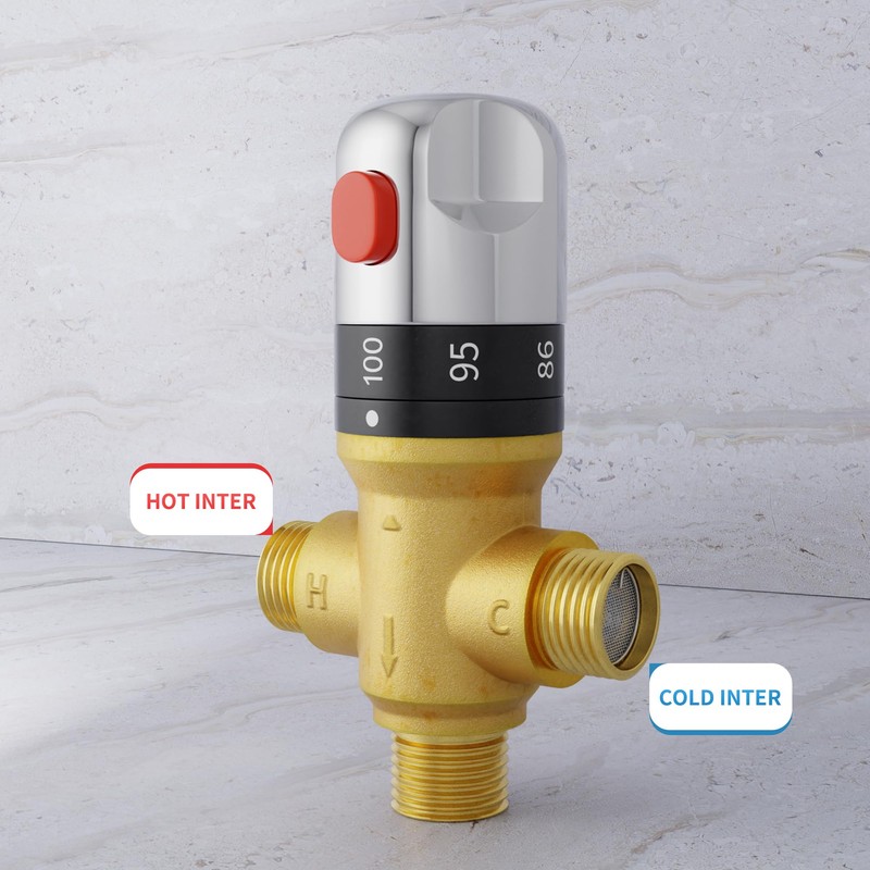 Morado Thermostatic Mixing Valve with 1/2 NPT Male Connection, Water