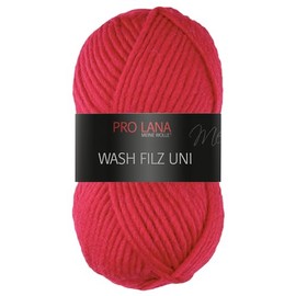 Frida's Wollhaus Pro Lana 50 g Wash Felt Plain Felt Wool Knitting Crochet Yarn Fluffy 26 Colours (130 | Red)
