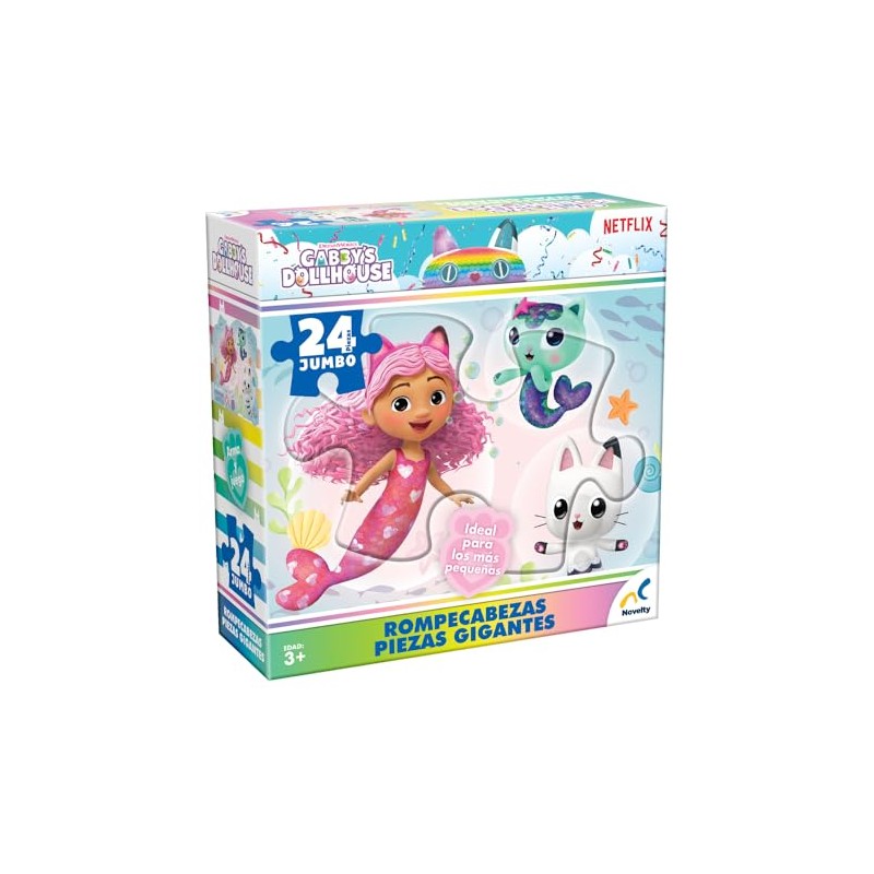 Novelty Corp Rompecabezas Piezas Gigantes Gabby´S Dollhouse - 24 Piezas,