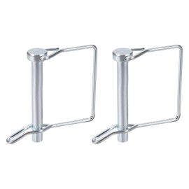 DTGN 9mm x 70mm (DxL) Shaft Locking Pin - 2Pack - Good for Farm Trailers Lawn - Carbon Steel Square Trailer Coupler Pin W/Ear - Silver Tone