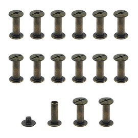 JJWNMLL Pack of 15 Chicago Screw Rivets Binding Screws, M5 x 15 mm Screws Leather Rivets Screw Posts Metal Rivets Chicago Screws for Leather Wallet Decoration Bookbinding (Bronze)