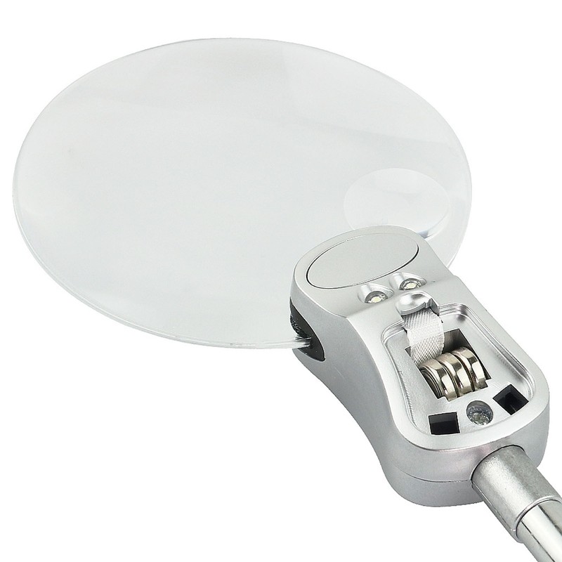 Magnifying Glass Clamp LED Light Gooseneck Desk Lamp Clamp for