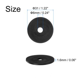 QUARKZMAN Pack of 30 Rubber Spacers 31 mm AD 6 mm ID 1.6 mm Height Round Vibration Damper Rubber Bushing Eyelets Thick Rubber Washers for Home Car Accessories