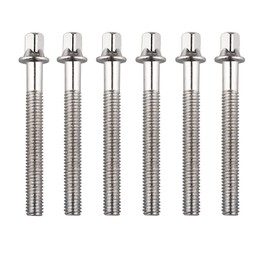 Futheda 6Pcs Metal Drum Tension Rods Drum Long Tight Screws Tension Screws Rods Bolts for Tom Snare Drum Repair Parts Percussion Replacement Accessory