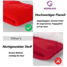 Goosevivi Christmas Hat, Christmas Hat, Adult Soft and Comfortable Velvet Christmas Hats, Festive Party Items for Christmas and New Year