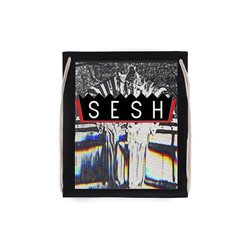 Vendax Bones SESH Black Gym Bag with Drawstring Black Drawstring