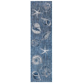 Liora Manne Shells Navy Indoor Outdoor Area Rug, 1'11" x 7'6"