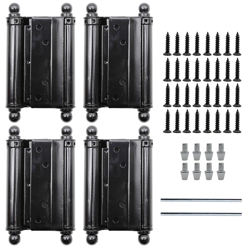 Hoypeyfiy 4 Pieces Doors Double Action Spring Hinge Stainless Steel