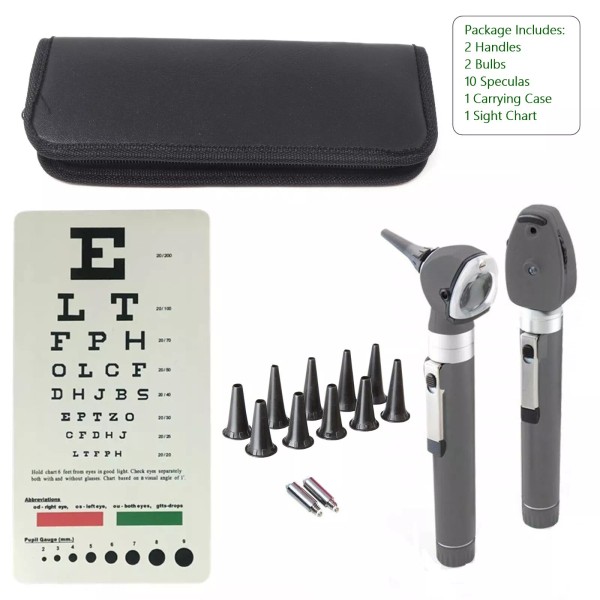 HTI Brand NEW Fiber Optic Otoscope Ophthalmoscope Examination LED Diagnostic