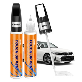 Pocartiffic Car Scratch Remover, Premium Car Paint Pen, Effective Sratch Repair Pen for Car, Precise Automotive Touch up Paint, Car Paint Scratch Repair for Rims and Wheels 2pcs(White Paint+Varnish)