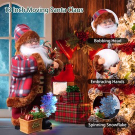 Suewidfay Santa Claus Figure Christmas Decoration, Electric Santa Claus Christmas Decoration Gifts with Lights and Music, Home, Outdoor and Indoor Decoration, Christmas
