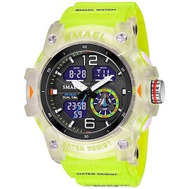 Gosasa - Reloj deportivo para hombre, de cara grande, resistente al agua, retroiluminación, alarma, cronómetro, reloj de pulsera resistente para entrenamiento, senderismo y aventura