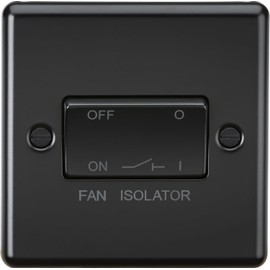 Knightsbridge 10AX 3 Pole Fan Isolator Switch - Matt Black
