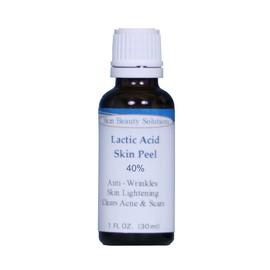 (1 oz / 30 ml) LACTIC Acid 40% Skin Chemical Peel- Alpha Hydroxy (AHA) For Acne, Skin Brightening, Wrinkles, Dry Skin, Age Spots, Uneven Skin Tone, Melasma & More (from Skin Beauty Solutions)