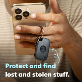 Tile Tile by Life360 Pro (2024) - Powerful Bluetooth Tracker, Key Finder and Item Locator for Keys, Bags and More. Both iOS and Android Compatible. Phone Finder. 1-Pack (Black)