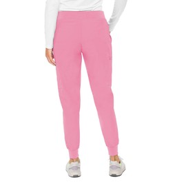 Med Couture Women's Peaches Collection Seamed Jogger Scrub Pant, Taffy Pink, X-Large