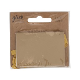 Glick Pack of 4 Plain Gold Gift Tags to Accessorise Your Gifts Beautifully, Gift Tags, 7 x 5 cms