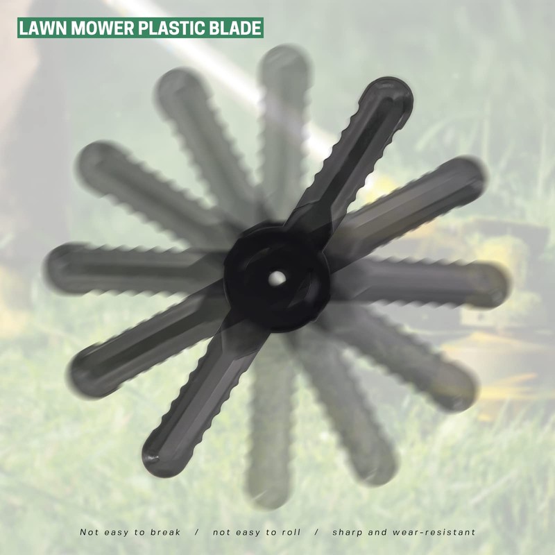 Skyzone 20 PCS Plastic Grass Strimmer Blades, 139mm Lawn Mower