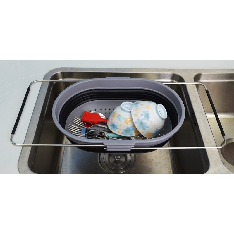 SAMMART 5L Expandable & Collapsible TPE/PP Over The Sink Oval