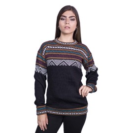 RAYMIS Alpaca Wool Sweater Women | Alpaca Wool Cardigan Women | Warm, Lightweight, Soft | Alpaca Sweaters Women | Alpaka Fair Isle Sweater Design | Alpaca Hoodie Women | Alpaca Sweater Black