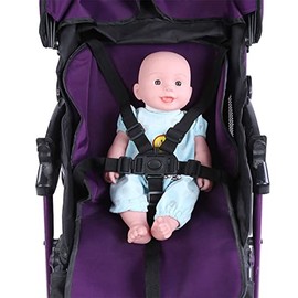 Cinturón de Arnés de Asiento para Niños, Cinturón de Arnés de Asiento de bebé de Plástico Duradero Ajustable Negro para Sillas de bebé para Sillas Altas de bebé para Cochecitos