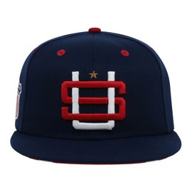 Rings & Crwns United States of America Country Pride Logo Fitted Flat Bill Cap Navy