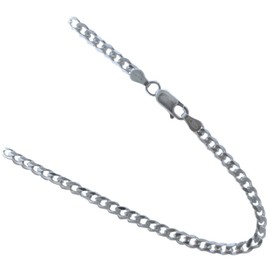 JOSCO 3.6mm Sterling Silver Curb Chain, 925 Italian Necklace. 16,18,20,22,24 inches Available (24 Inches)