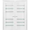 Solid French Double Doors Frosted Glass | Quadro 4266 White