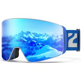 ZIONOR Ski Goggles, X12 100% OTG Snow Goggles Detachable Lens for Men Women Adult