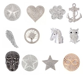 Treend24 Magnetic Brooch Lily Rose Gold Scarf Clip Clothing Magnetic Brooch Poncho Bags Pin Textile Jewellery Owl Heart Star, Metal, Cubic Zirconia