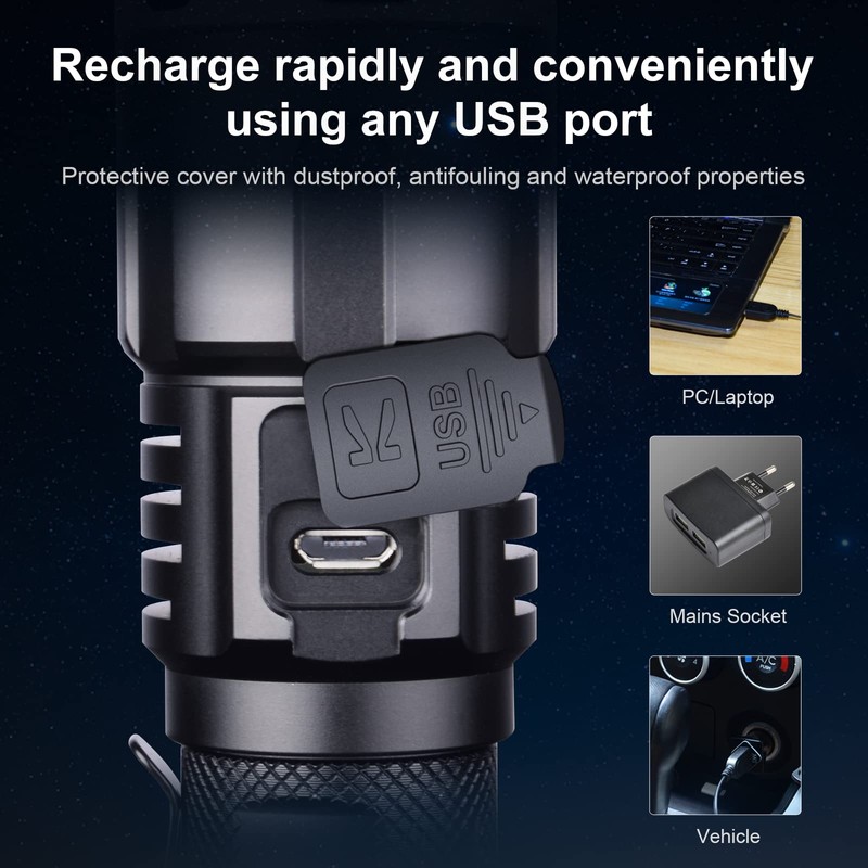 klarus XT11S 1100 Lumens Rechargeable Tactical Flashlight,Beam Reach 330m,Dual Tail