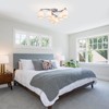 XINGQI 6-Light Modern Chandelier White Fabric Shade, 23" Large Industrial
