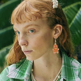 ONLYJUMP Gingerbread Man Earrings for Women Cute Creative Christmas Gingerbread ManEarrings Christmas Theme EarringsXmas Holiday Earrings Festival Jewelry Gifts (Yellow bow tie)