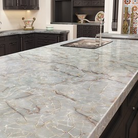 Livelynine 15.8x197" Waterproof Marble Contact Paper Peel and Stick Kitchen Counter Top Covers for Kitchen Vinyl Marble Contact Paper for Desk Dorm School Locker Wallpaper Furniture Bathroom Counter