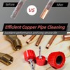 PokShow Copper Pipe Cleaner Set for Power Drill, Includes 3