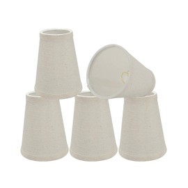 Aspen Creative 32663-5B Small Hardback Empire Shape Chandelier Clip-On Lamp Shade Set (5 Pack), Transitional Design in Off-White, 4" Bottom Width (2 1/2" x 4" x 5")