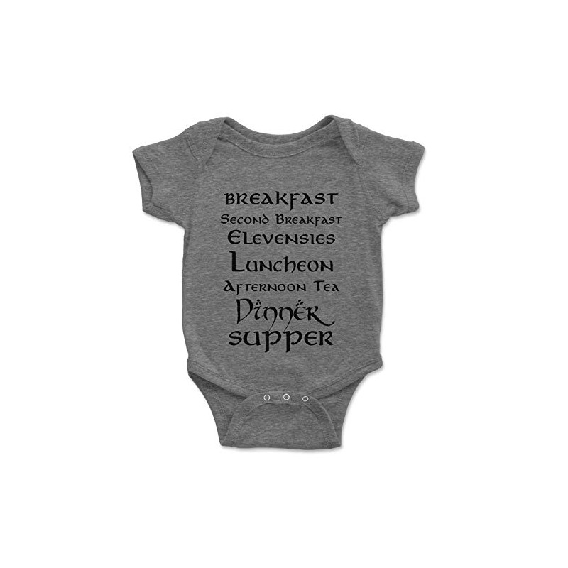 Brain Juice Tees Second Breakfast LOTR Baby One Piece (0M-Newborn,