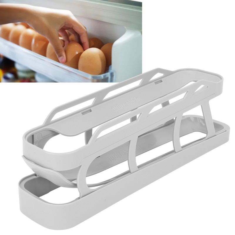 Rolling Egg Dispenser 2 Tier Space Saving Automatic Roll Down